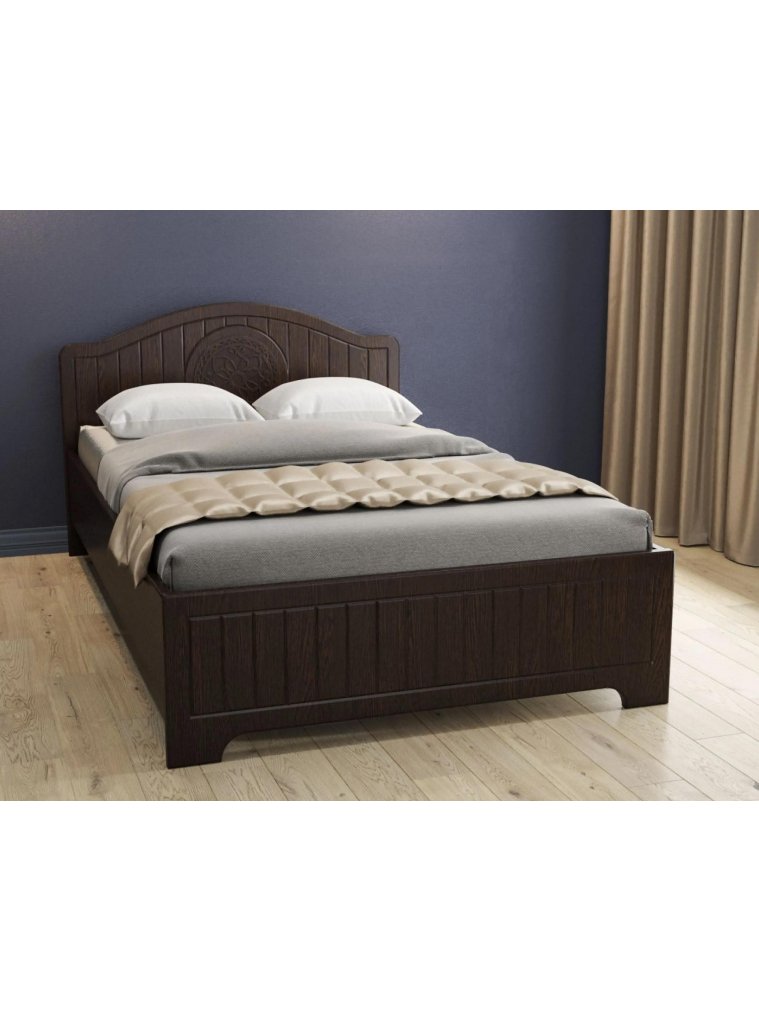 Полутораспальная кровать Монблан МБ-601К 120х200 венге / орех шоколадный