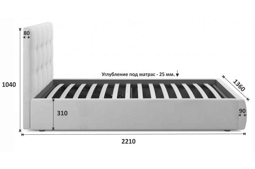 Полутораспальная кровать Selesta 120х200 с ПМ велюр шоколад