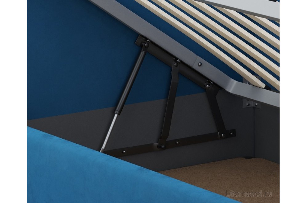 Тахта Каролина-2 120х200 с ПМ велюр bingo denim