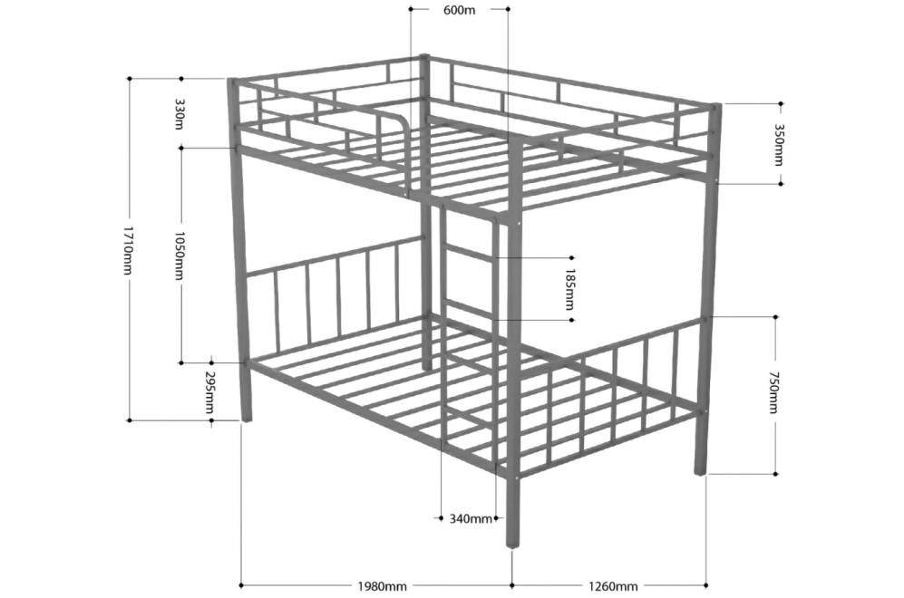 Двухъярусная кровать Валенсия 120 ящики белый / дуб крафт табак