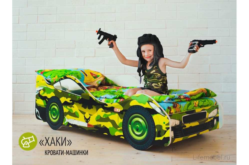 Кровать-машина Хаки 70х160