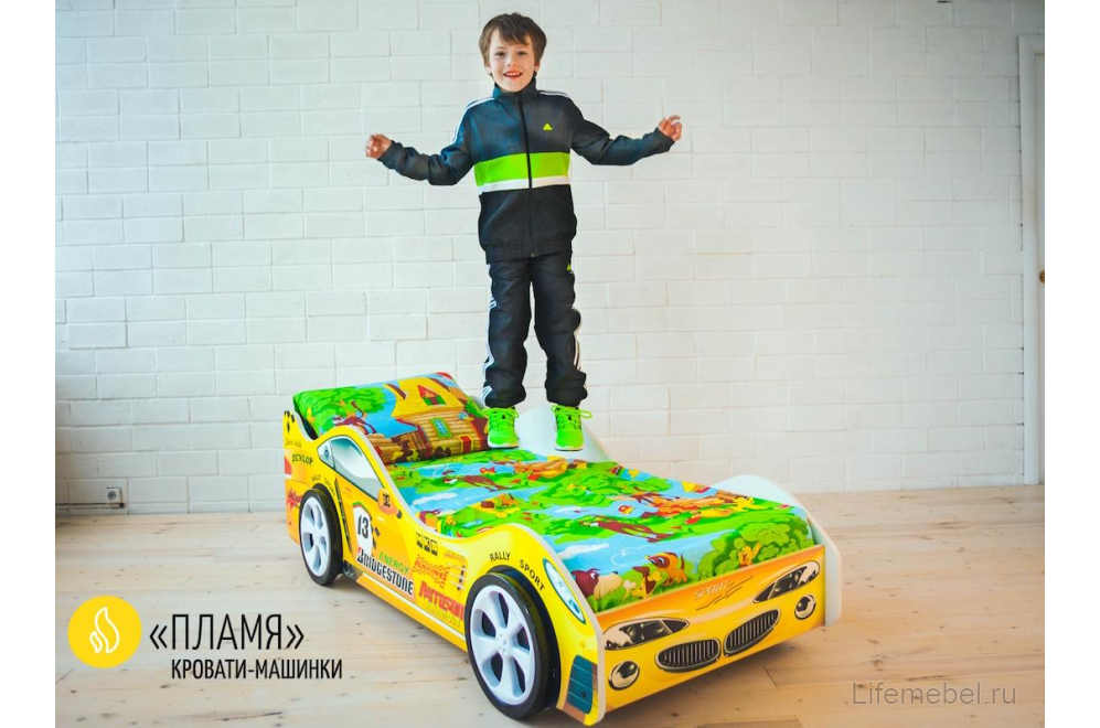 Кровать-машина Пламя 70х160