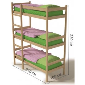 Трехъярусная кровать Линда 90х200