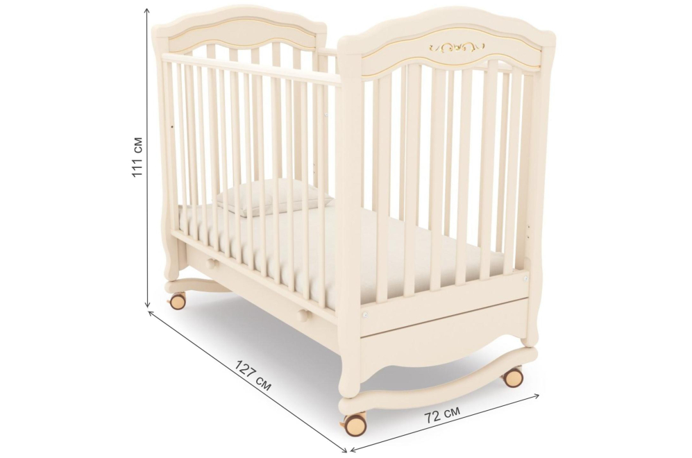 Кроватка Шарлотта К-2003-2 Люкс слоновая кость