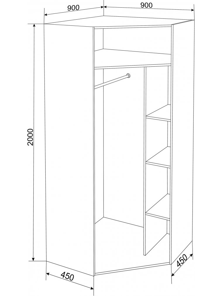 Шкаф Белла угловой дуб молочный