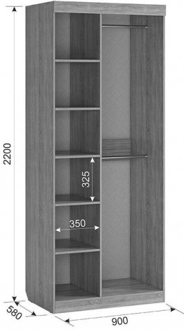 Шкаф двухдверный Энерджи сонома / белый