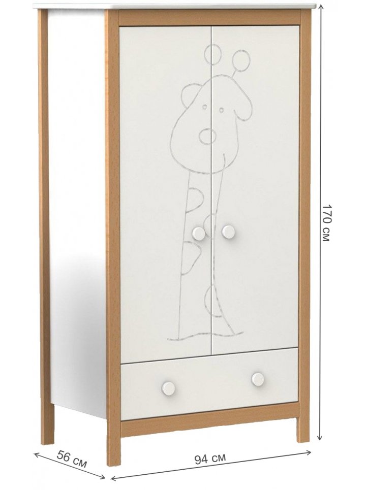 Шкаф Fiorellino Giraffe new white / natur