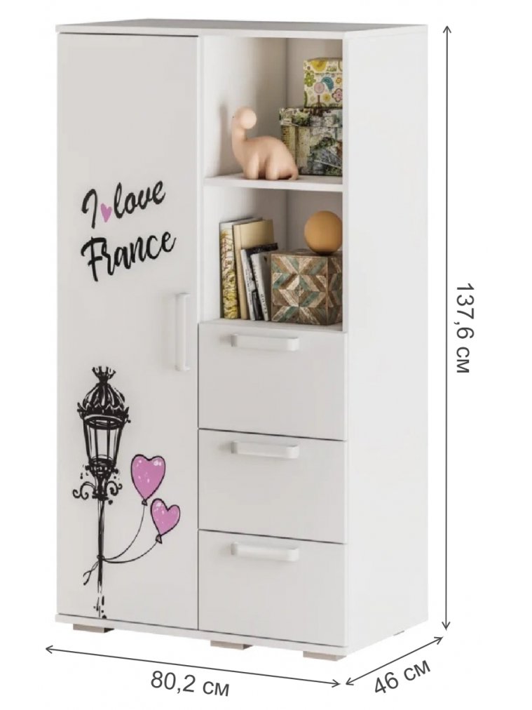 Шкаф Трио ШК-10 белый / бонжур