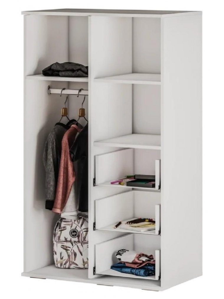 Шкаф Трио ШК-10 белый / звездное детство