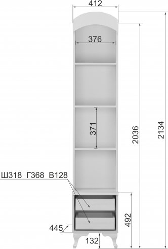 Стеллаж Розалия № 5.2 лиственница белая 
