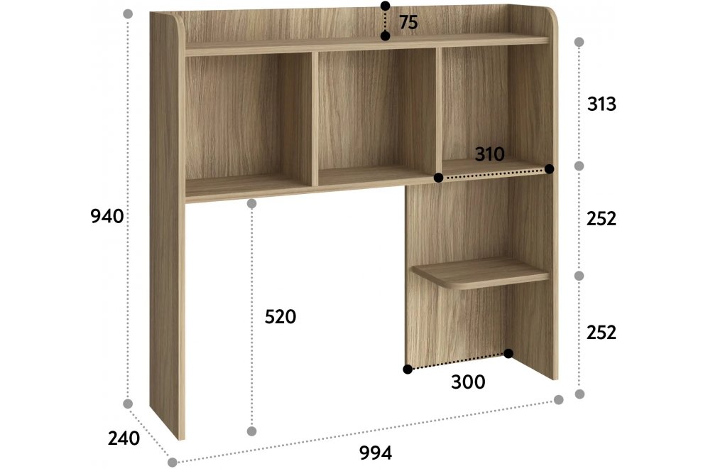 Надстройка для стола П-100 блэквуд ячменный