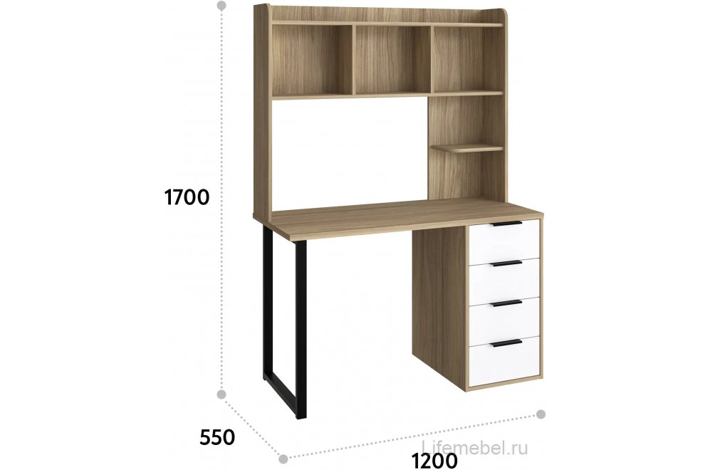 Надстройка для стола П-101 блэквуд ячменный