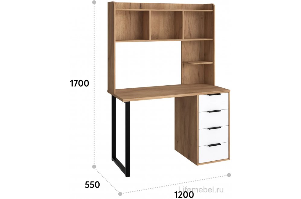 Надстройка для стола П-101 дуб крафт золотой