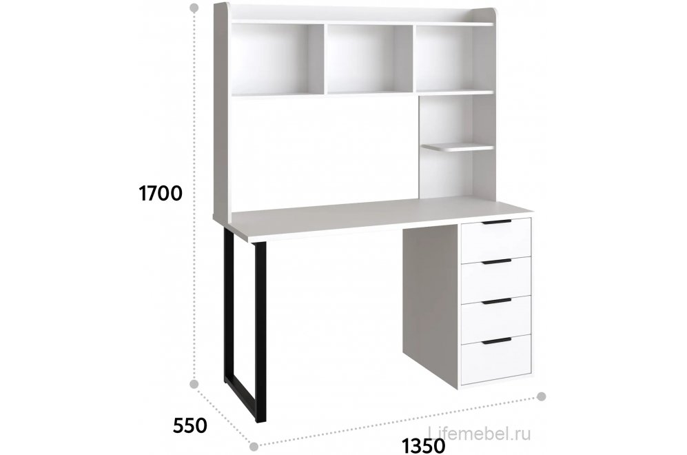 Надстройка для стола П-102 белый структурный
