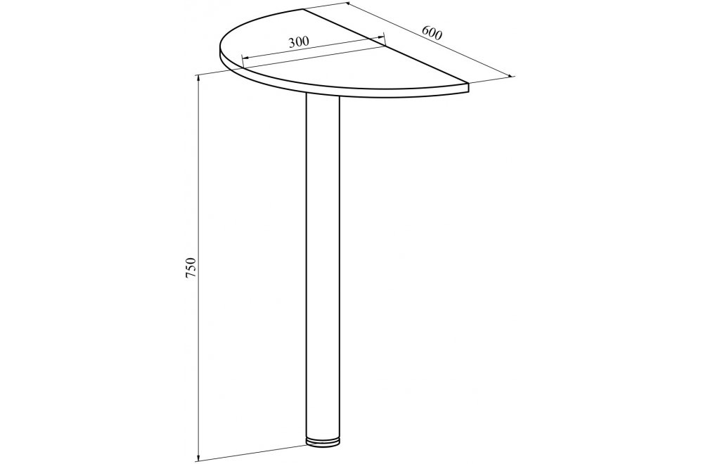 Приставка для письменного стола / Сегмент приставной ОФ-15 венге