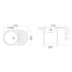 Мойка врезная Vivat 775016 0.6 1Ч1К правая