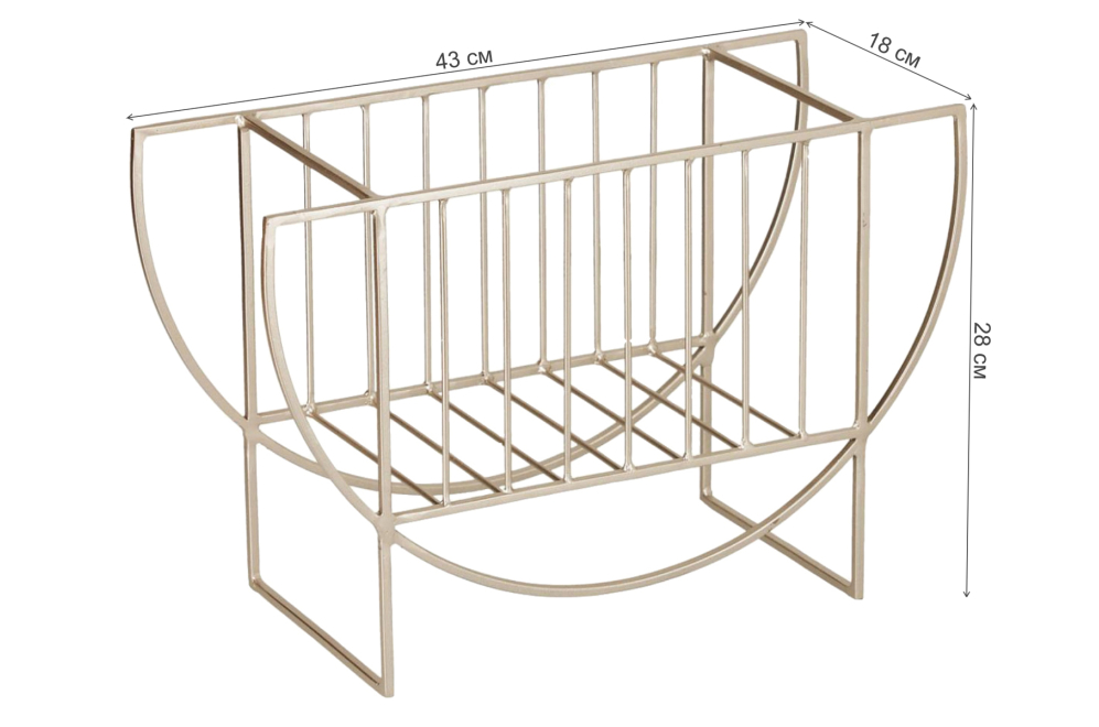Газетница Aubrey серебристая