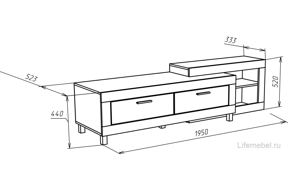 Модульная гостиная Литиум дуб серый крафт / белый глянец комплектация 1