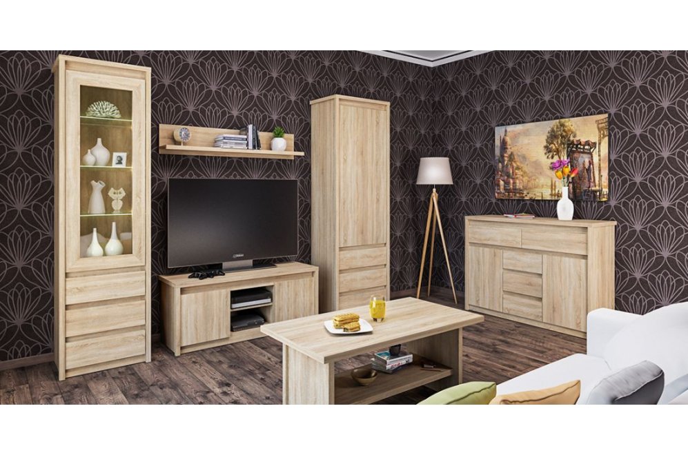 Модульная гостиная Палермо дуб сонома комплектация 4