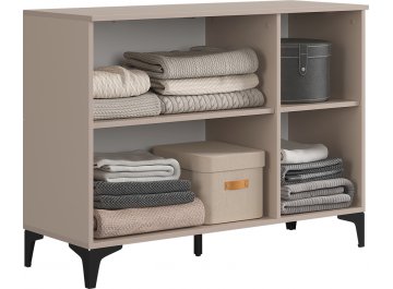 Стенка-горка Рич К2 2200х420х1800 мм кашемир / фрапучино матовый / черный