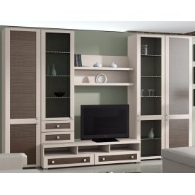 Стенка для гостиной Фиджи (комплектация 8) дуб белфорт / каналы дуба