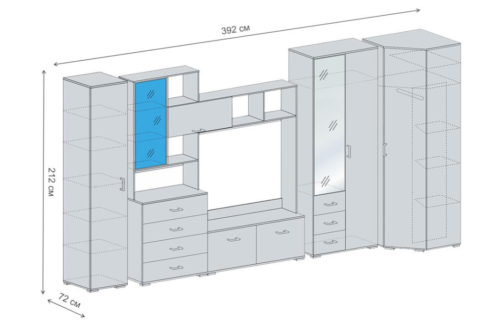 Гостиная Рошель-02 венге / дуб белфорд