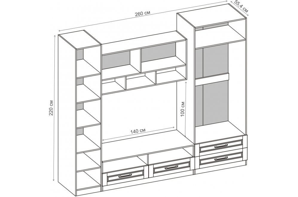 Готовая гостиная Аллегро 9 прованс бодега / сандал белый