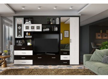 Готовая гостиная Белла венге / ясень белый