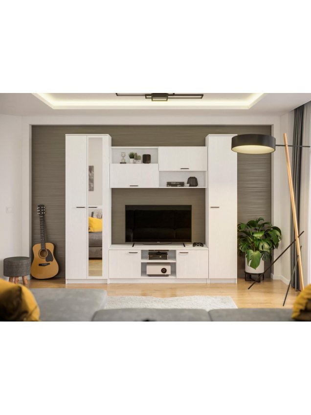 Готовая гостиная Бертелена белое дерево / белое дерево