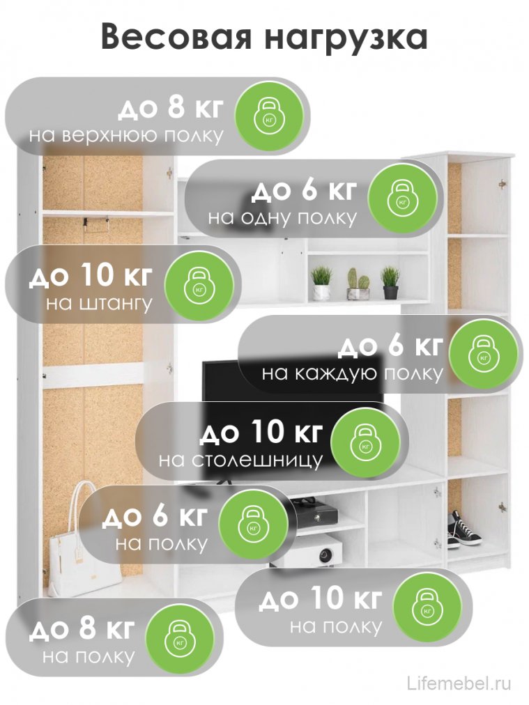 Готовая гостиная Бертелена белое дерево / белое дерево