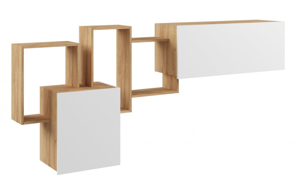 Готовая гостиная Мадера ЛДСП дуб крафт золотой / лдсп белый - Уцененный экземпляр