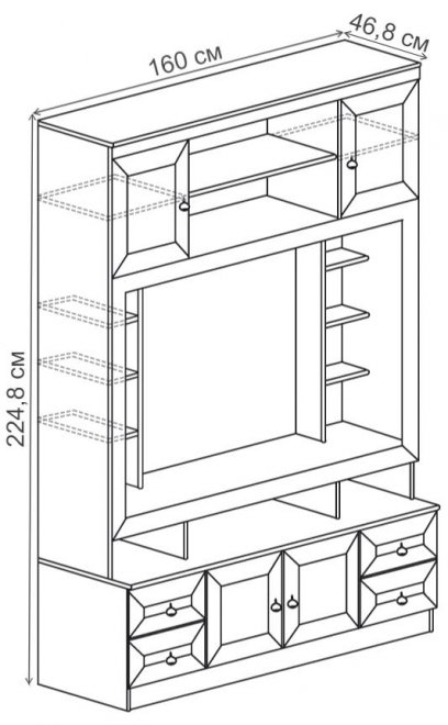 Готовая гостиная Инна 603 денвер темный