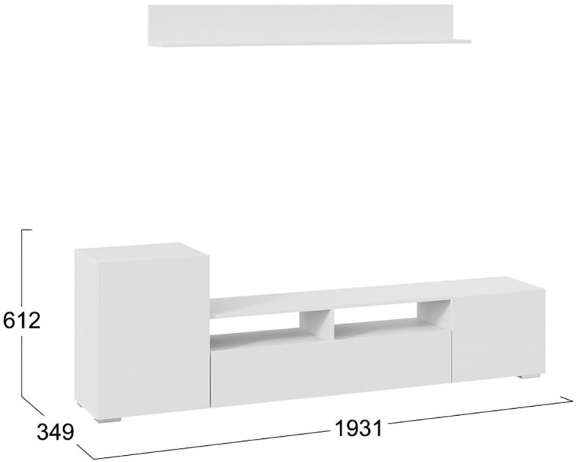 Готовая гостиная Сильвия белый ясень