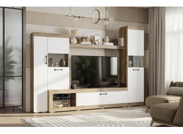 Готовая гостиная Тесла ГС-01 дуб каньон / белый