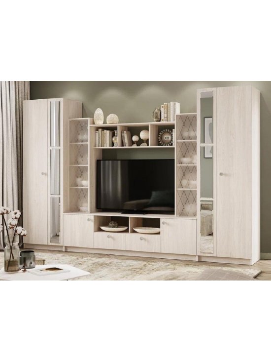 Готовая гостиная Зарина ЦС-01 ясень белый