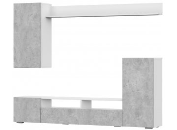 Готовая гостиная Oluwande белый / цемент светлый