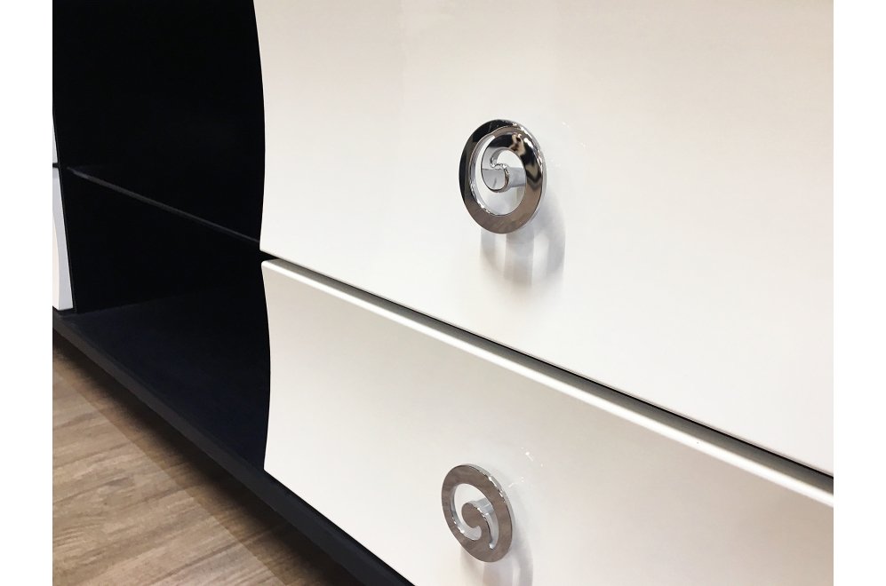 Модульная гостиная Камилла (комплектация 1) белый глянец / черный