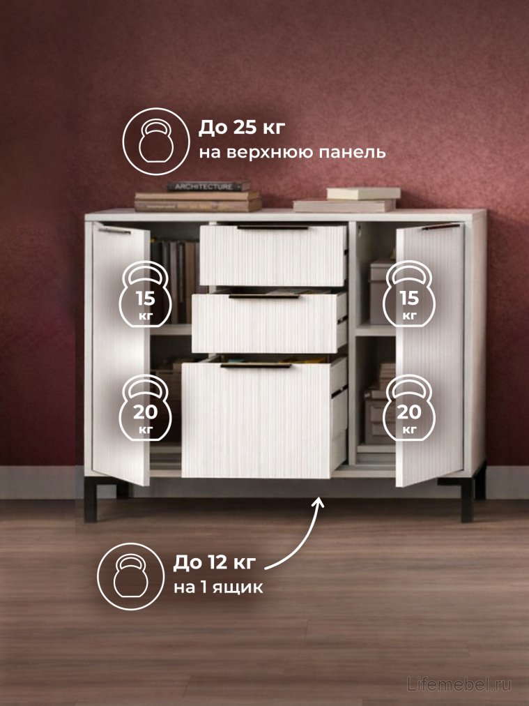 Модульная гостиная Иадама белый / белый глянец комплектация 2