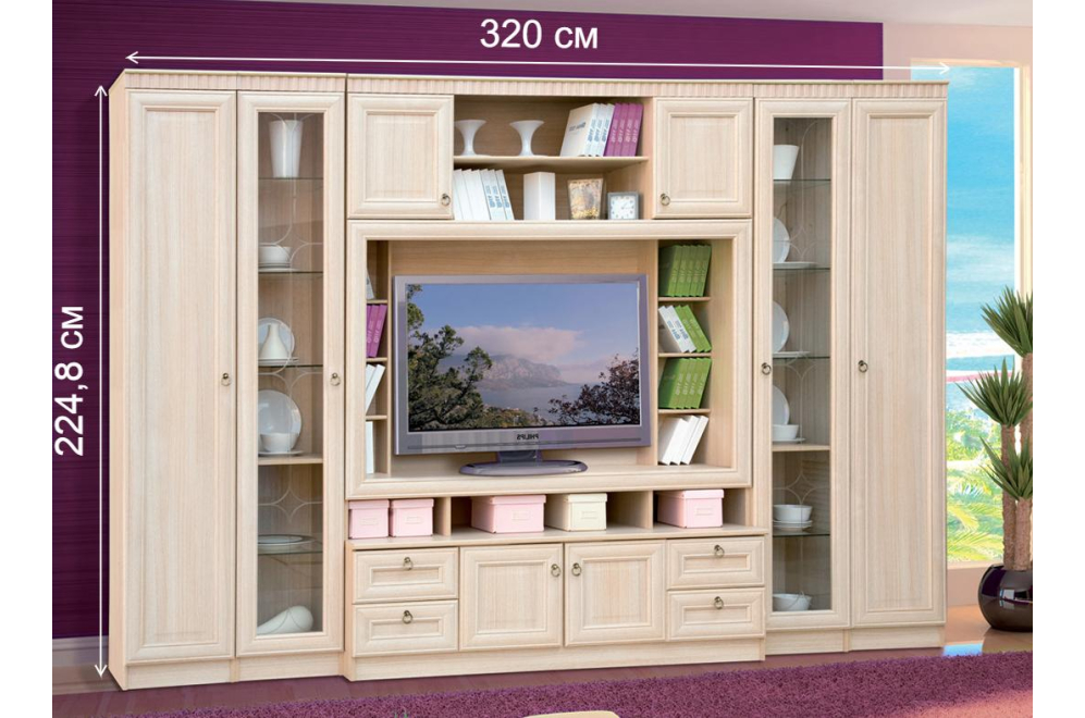 Модульная гостиная Инна денвер светлый комплектация 2