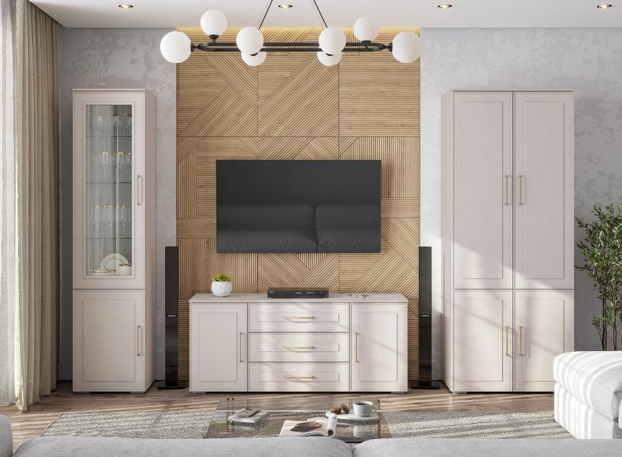 Модульная гостиная Мотру кашемир / шампань комплектация 3