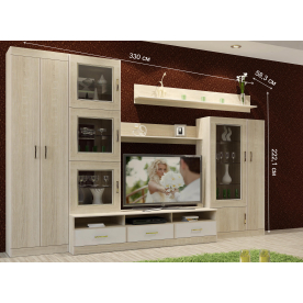 Модульная гостиная Ника (комплектация 1) дуб сонома / белый