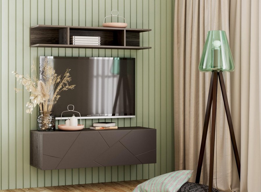 Модульная гостиная Summit 6 софт графит / ясень анкор темный комплектация 16