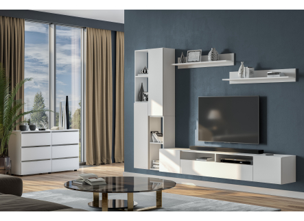 Модульная гостиная Валенсия комплектация 3 белый текстурный