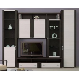 Стенка для гостиной Фиджи (комплектация 18) венге цаво / дуб белфорт