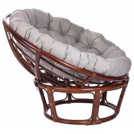Кресло для отдыха Papasan Chair с подушкой коньяк