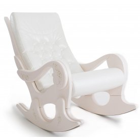 Кресло-качалка Грация (с росписью) белая