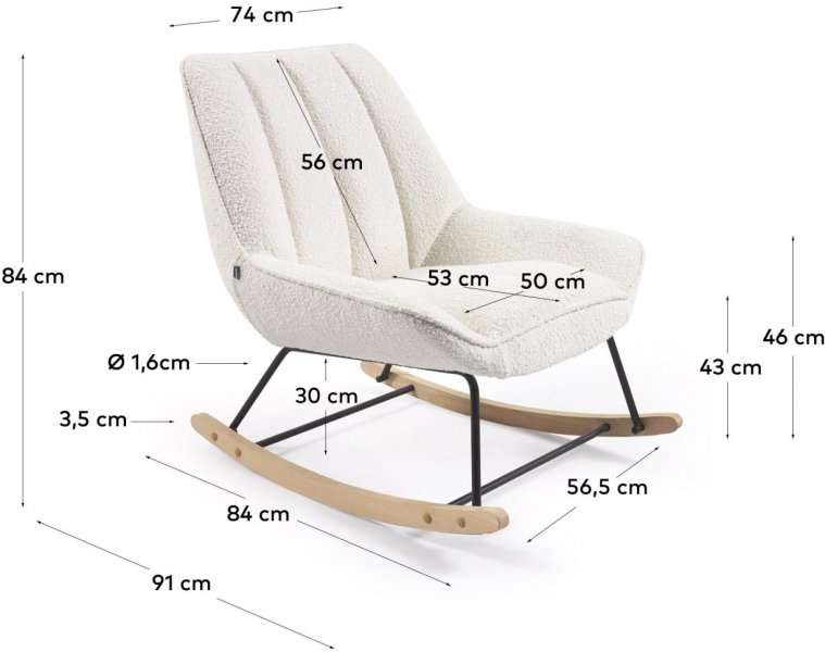 Кресло-качалка Marlina белое