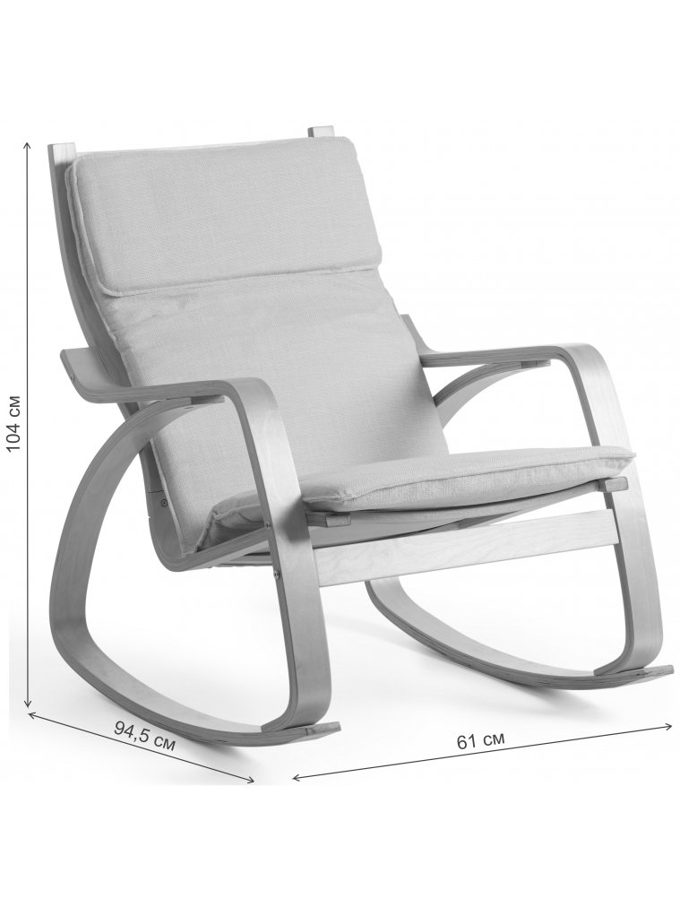 Кресло-качалка mod. AX3005 бежевое / дуб