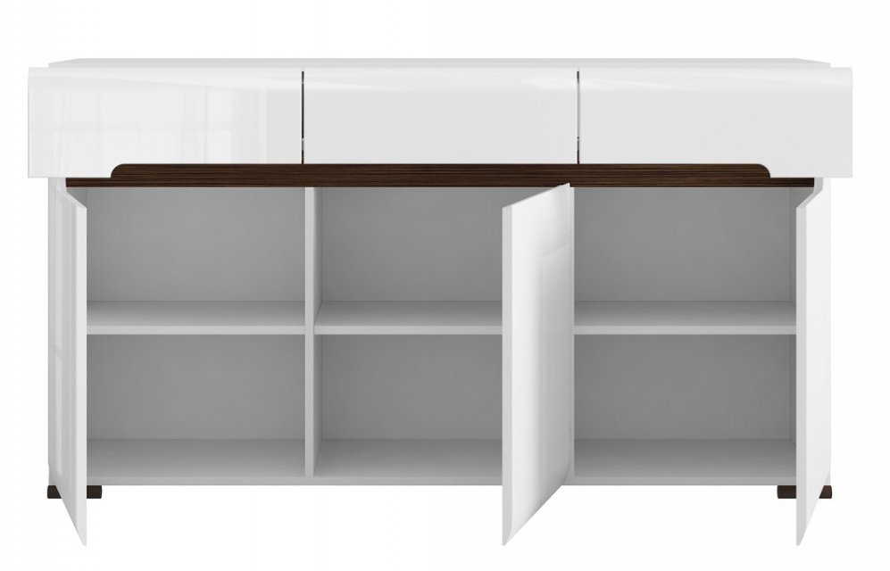 Тумба AZTECA S205-KOM3D3S/8/15 белый / белый блеск