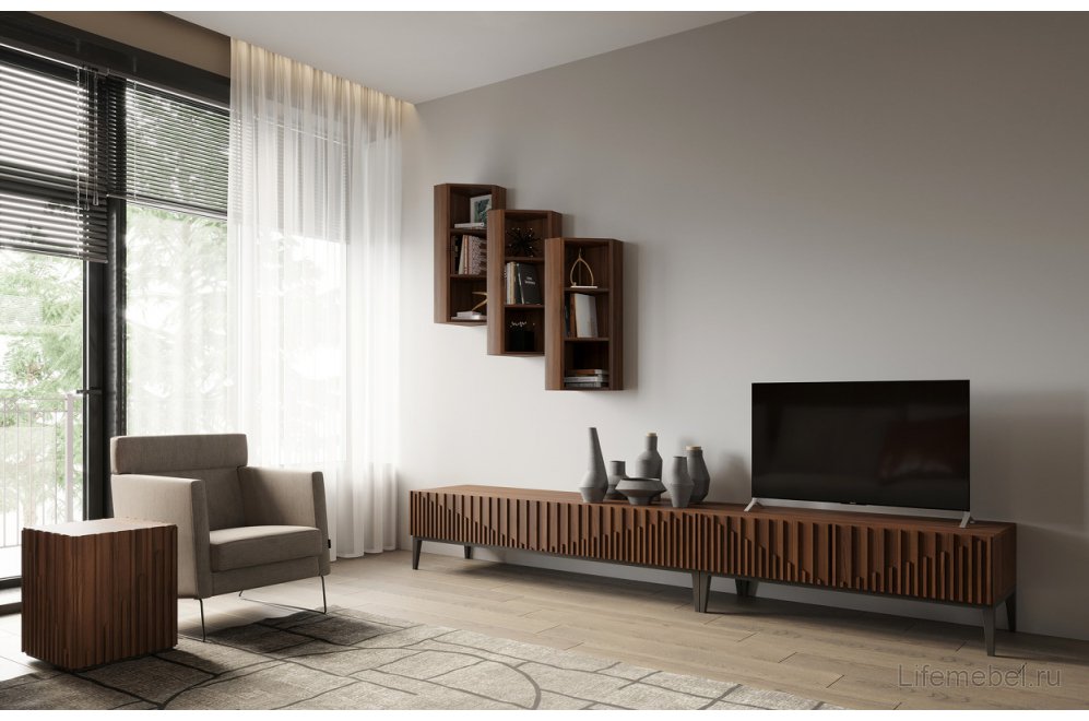 Шкаф навесной Menorca MDI.SN.MN.14 шпон ореха F V36F